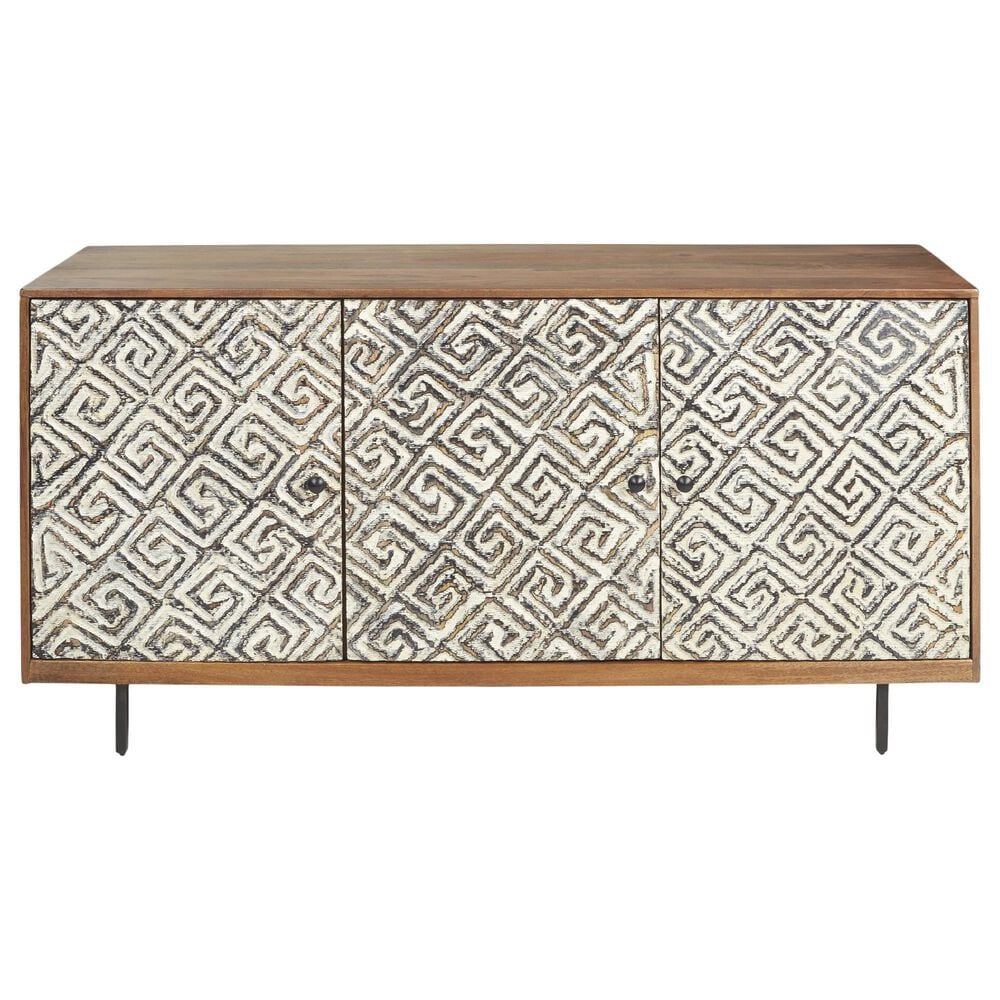 Ashley Kerrings Accent Cabinet in Natural, Black and Ivory, , large