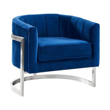 Blue River Kamila Accent Chair in Blue Velvet, , large