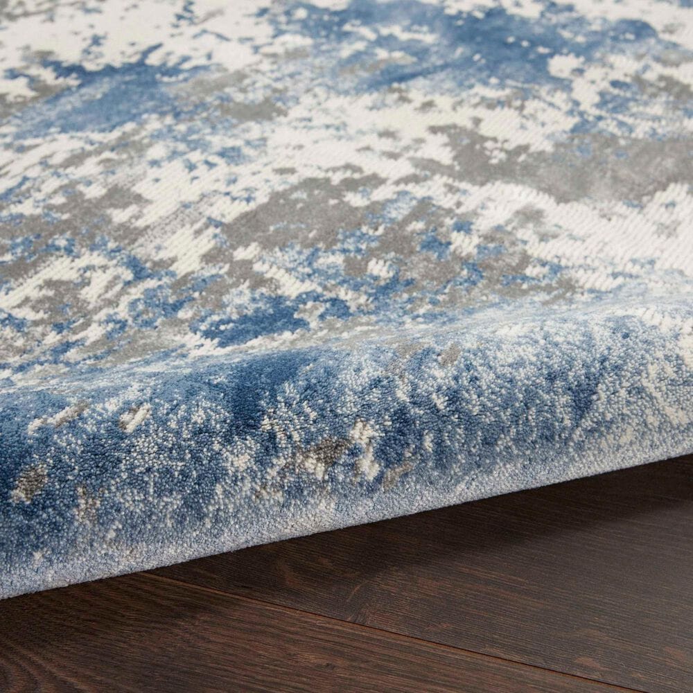 Nourison Rustic Textures RUS08 Grey and Blue 2&#39;2&quot; x 7&#39;6&quot; Runner, , large