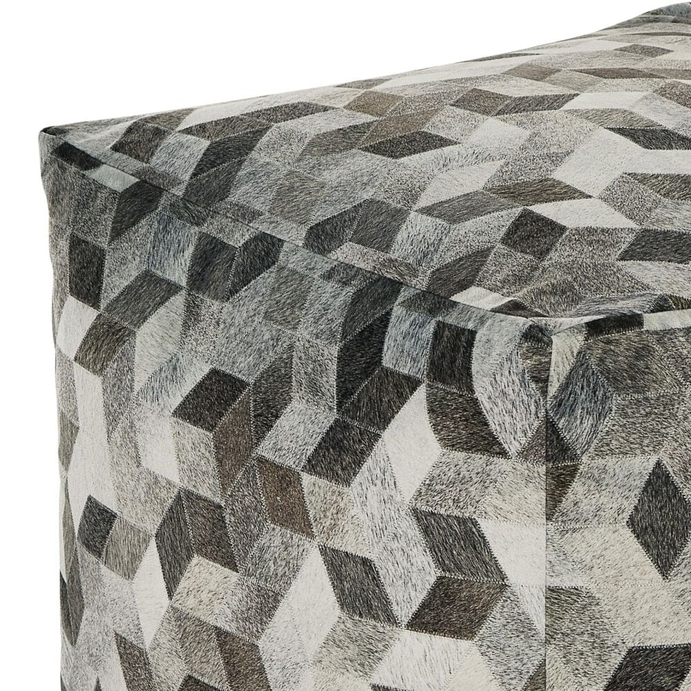 Ashley Albermarle Pouf in Gray and Brown, , large