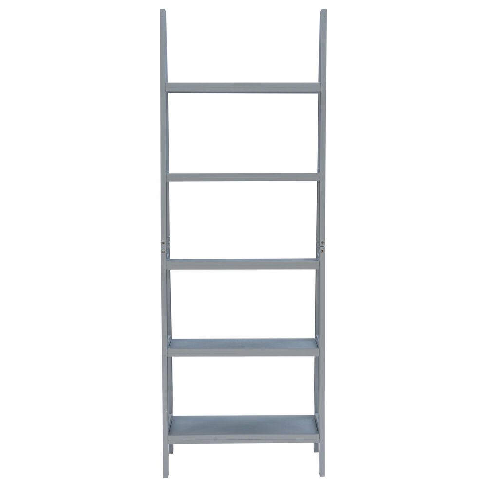 Linon Home Decor Acadia 5-Shelf Ladder Bookcase in Grey, , large