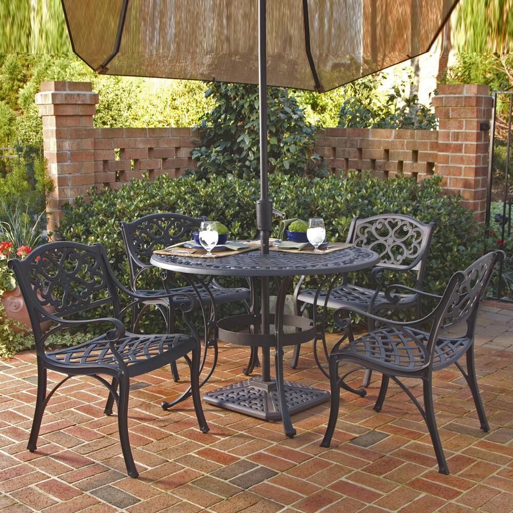 Homestyles Sanibel 5-Piece 42 in Dining Set in Black, , large
