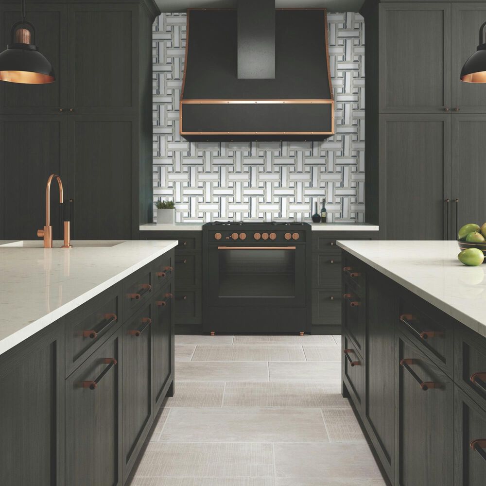 Dal-Tile Gamma Azure Blend 12&#39;&#39; X 12&#39;&#39; BASKET Natural Stone Mosaic Sheet, , large