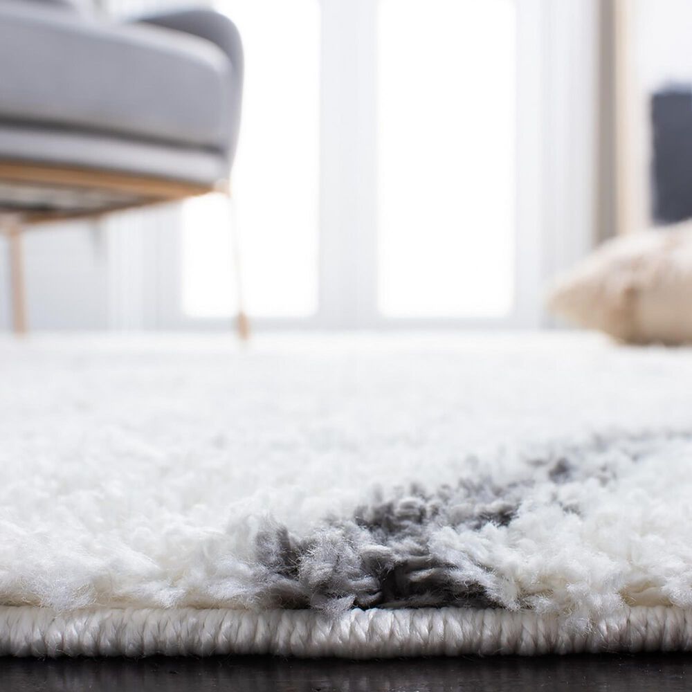 Safavieh August Shag AUG582A 2&#39;2&quot; x 9&#39; Ivory and Grey Runner, , large