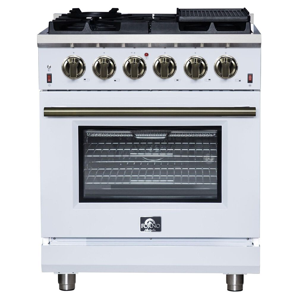 Forno Massimo 30" Freestanding Gas Range in White, , large