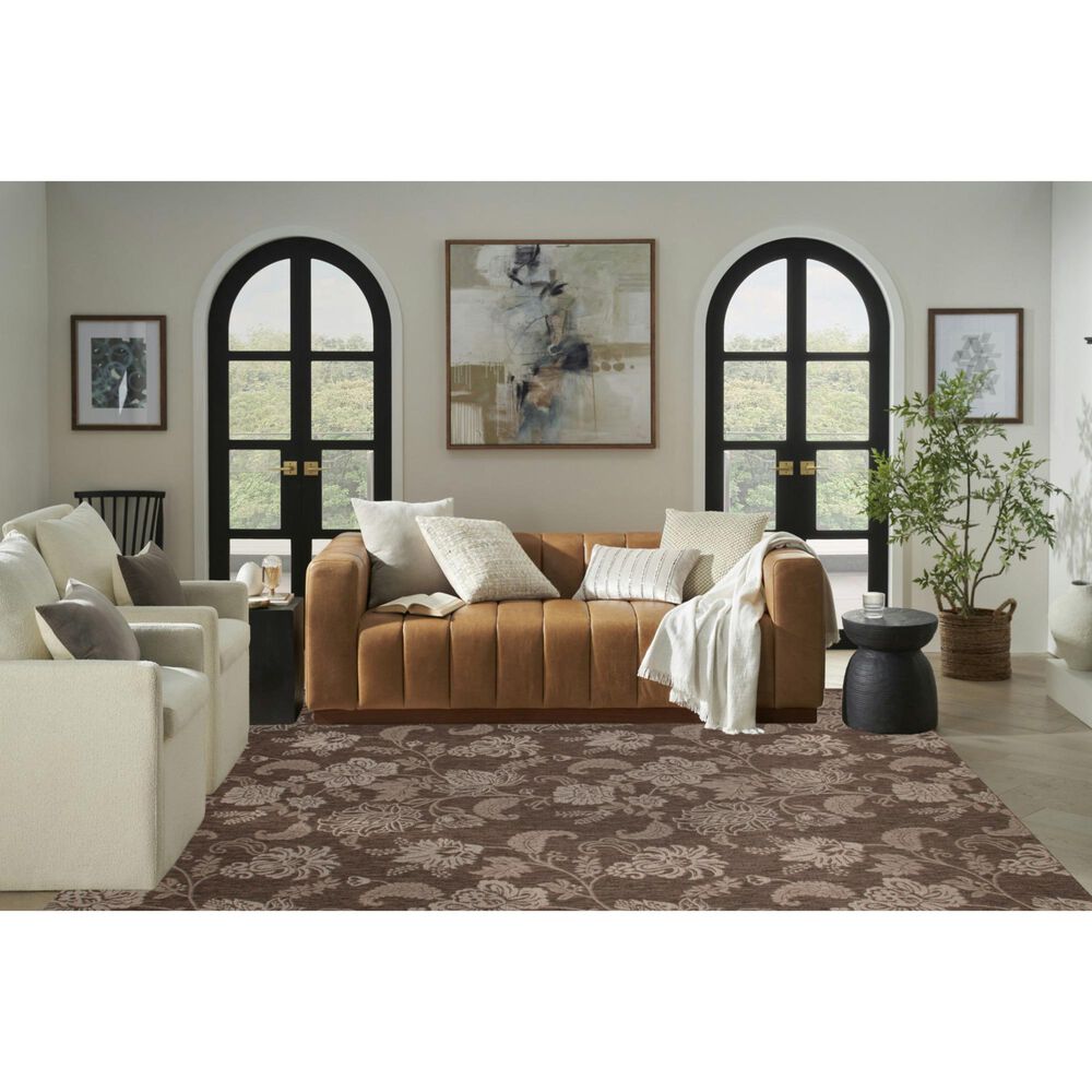 Nourison Garden Oasis Floral Mocha 8&#39; x 10&#39; Indoor/Outdoor Area Rug, , large