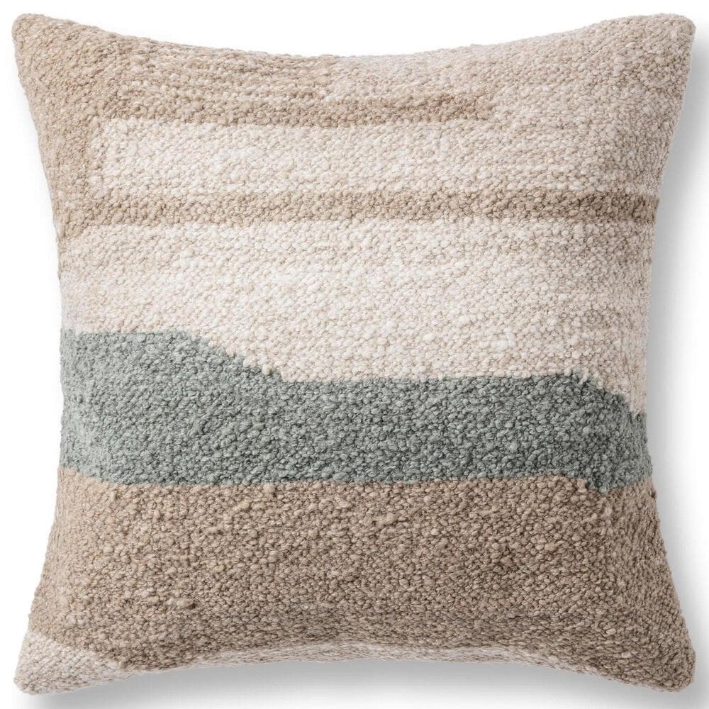 Classic Home Sita 22" Square Throw Pillow in Sage and Natural, , large