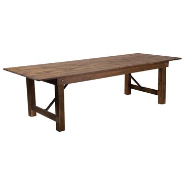 Flash Furniture Hercules 9" Folding Farm Table in Brown - Table Only, , large
