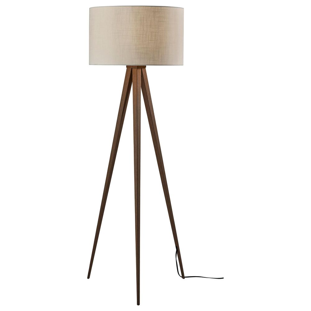 Adesso Director Floor Lamp in Walnut, , large
