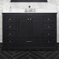 Lexora Home Dukes 48" Single Bathroom Vanity in Espresso with 2 cm White Quartz Top and Rectangular Sink, , large