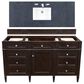 James Martin Vanities Brittany 60" Single Bathroom Vanity in Burnished Mahogany with 3 cm Charcoal Soapstone Quartz Top and Rectangle Sink, , large