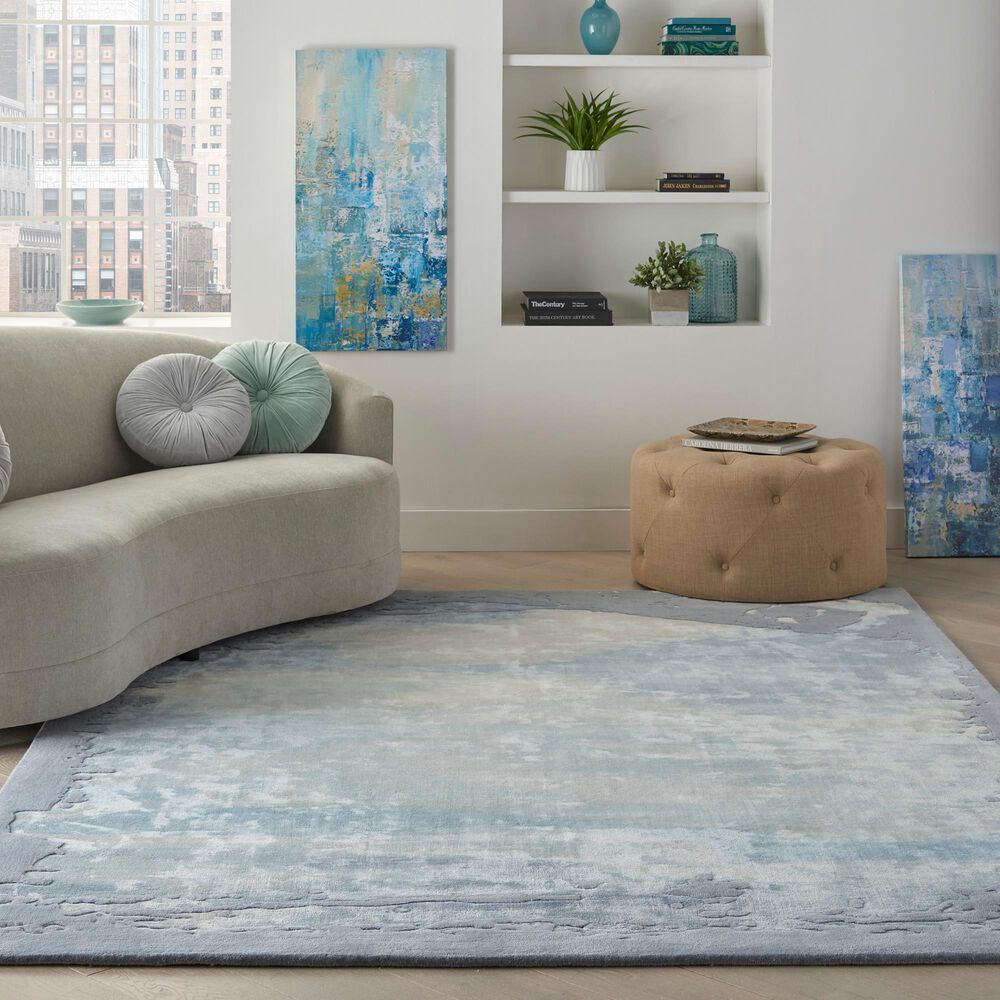 Nourison Prismatic PRS19 8&#39;7&quot; x 11&#39;6&quot; Seafoam and Silver Area Rug, , large