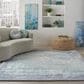 Nourison Prismatic PRS19 8"7" x 11"6" Seafoam and Silver Area Rug, , large