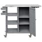 Hearth and Haven Outdoor Kitchen Island Cart with Stainless Steel Top and Lockable Wheels in Gray, , large