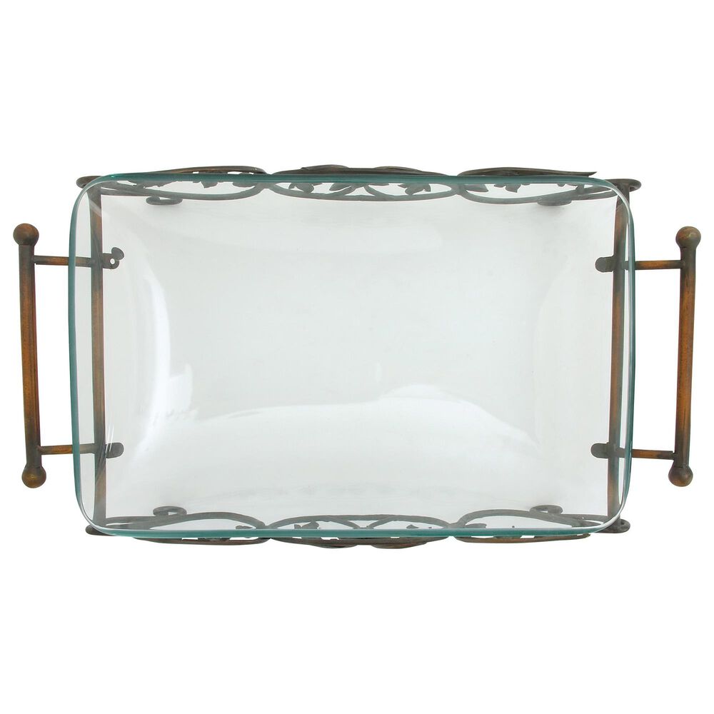 Maple and Jade 5&quot; Traditional Glass Serving Bowl in Copper, , large