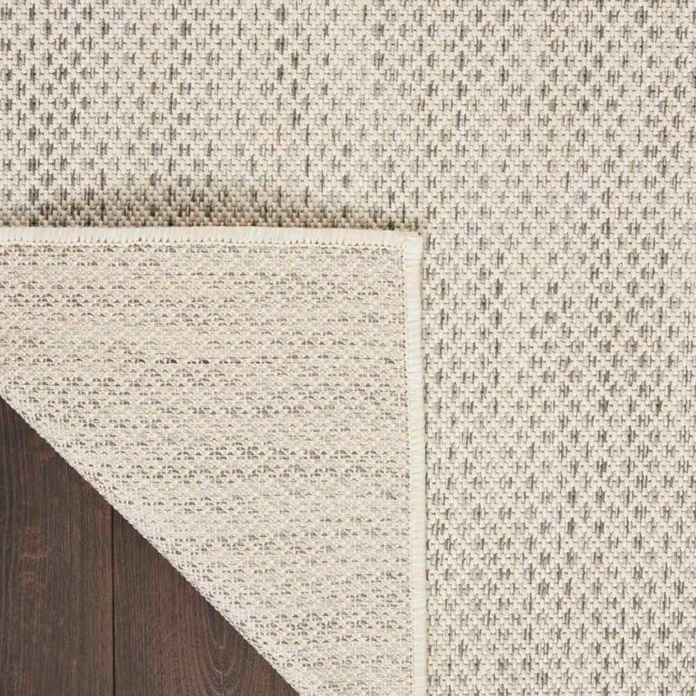 Nourison Courtyard Ivory and Silver 5&#39; Square Indoor/Outdoor Area Rug, , large