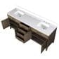 Lexora Home Laurel 80" Double Bathroom Vanity in Grey Oak with White Quartz Top and Rectangular Sinks, , large