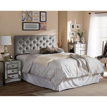 Baxton Studio Viviana Full Upholstered Headboard in Grey , , large