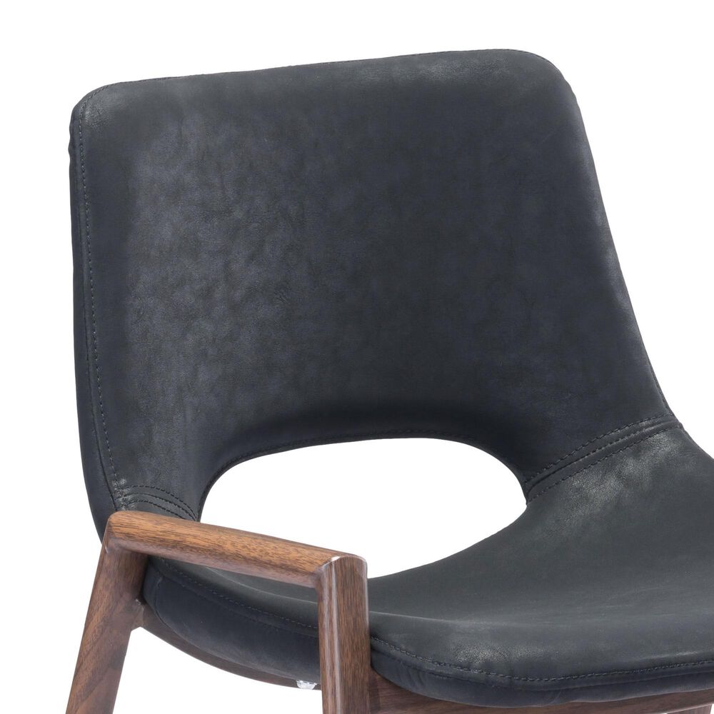 Zuo Modern Desi Bar Chair in Black and Dark Brown &#40;Set of 2&#41;, , large