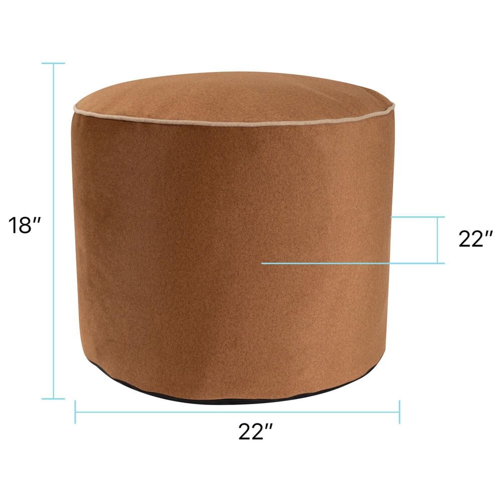 Howard Elliott Qiviut Tall Pouf in Cognac, , large
