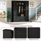 HOMLUX 5-Hook Hall Tree with 4 Side Cabinets and Storage Bench in Black, , large