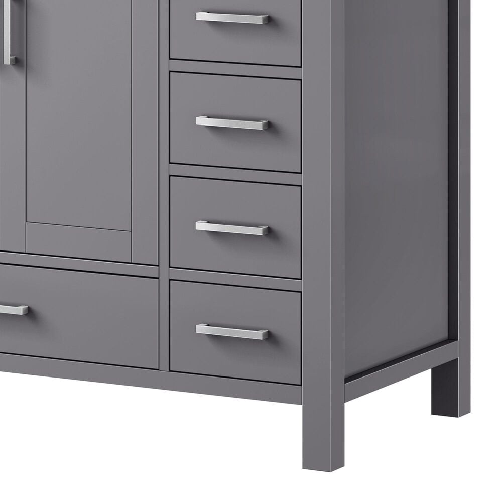 Lexora Home Jacques 48&quot; Single Bathroom Vanity in Dark Grey with 2 cm White Cultured Marble Top and Rectangular Sink, , large