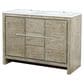 Lexora Home Lafarre 48" Double Bathroom Vanity in Rustic Acacia with 2 cm White Cultured Marble Top and Rectangular Sinks, , large