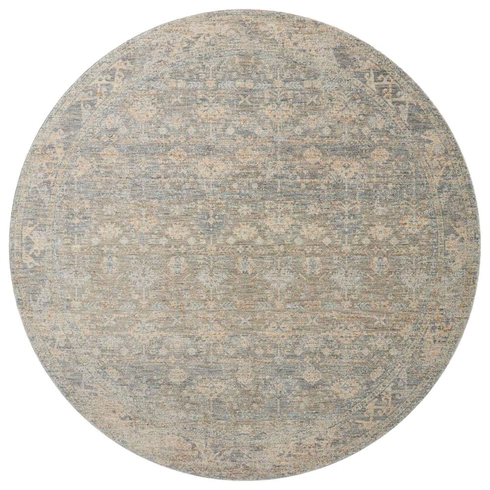Angela Rose Blake 5"3" Round Sky and Beige Area Rug, , large