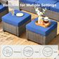 HOMLUX 8-Piece Patio Conversation Set with Fire Pit Table in Navy Blue, , large