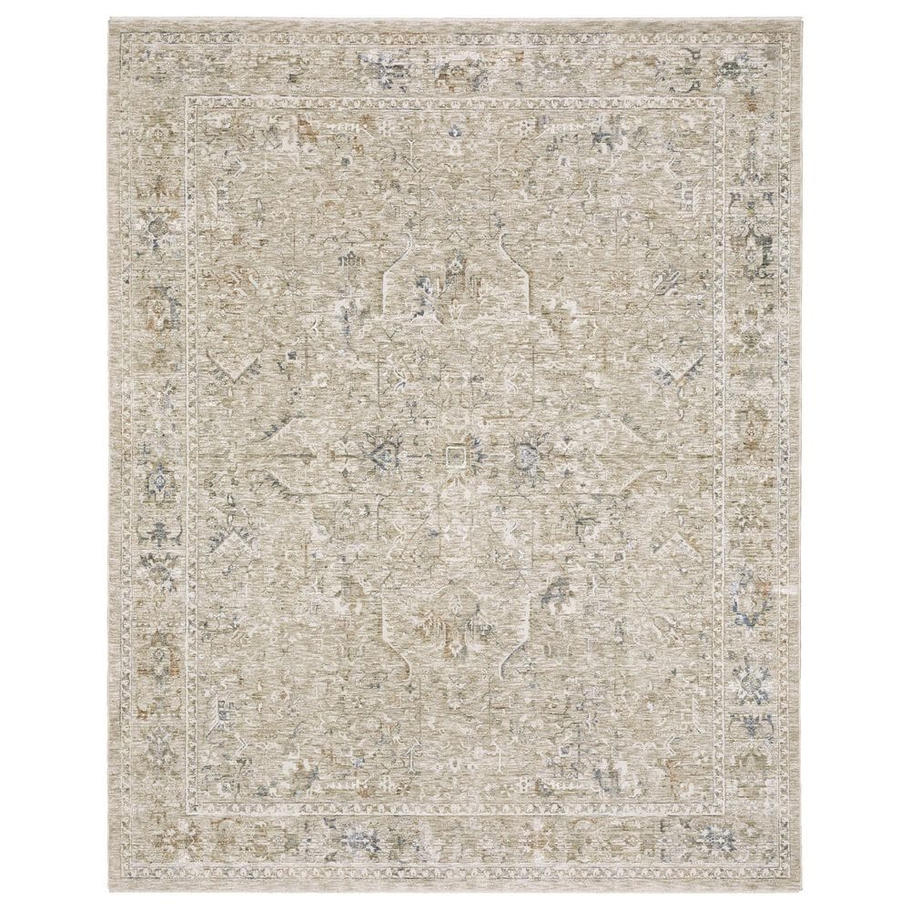 Oriental Weavers Avalon Oriental Beige and Blue 7"10" x 10"2" Area Rug, , large