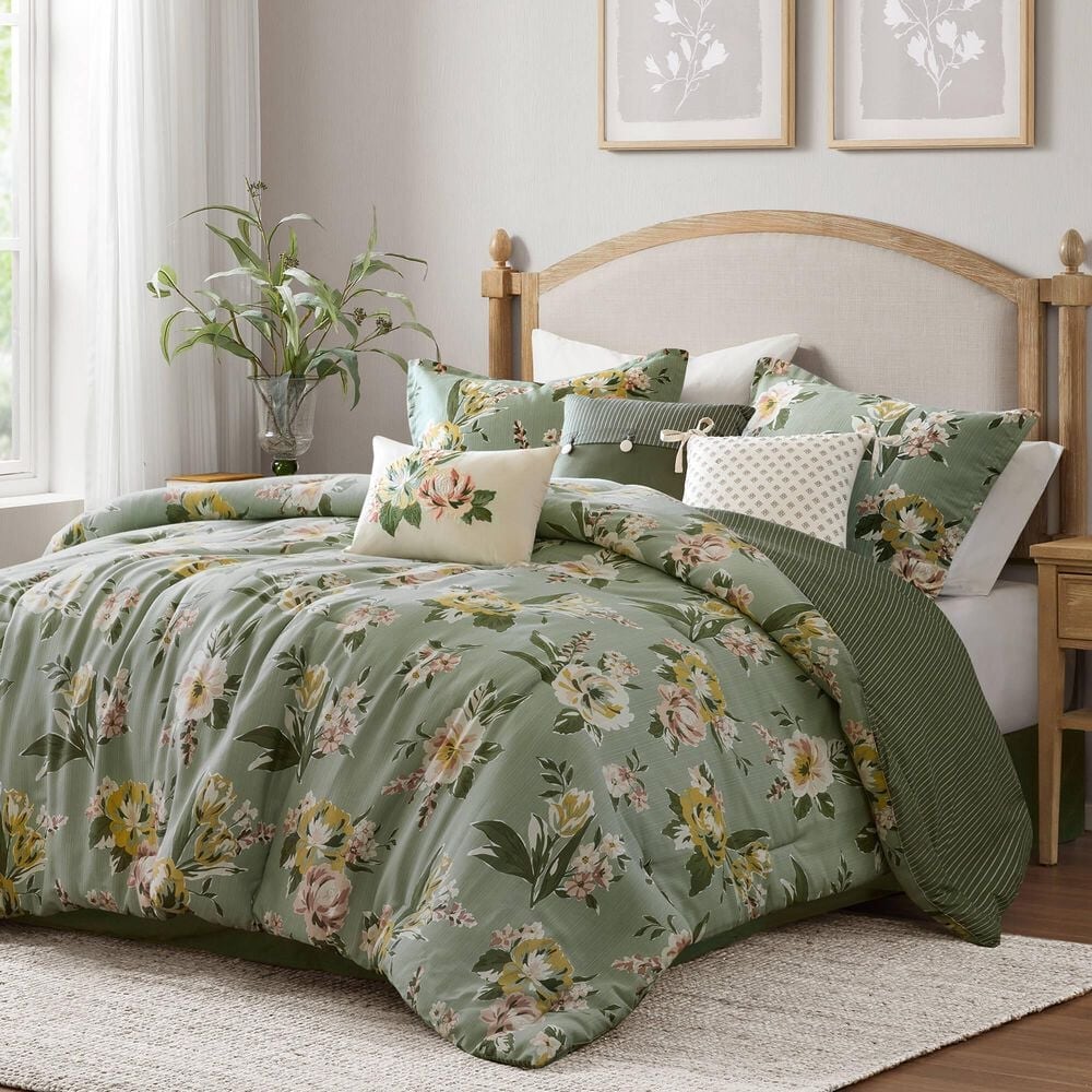 Hampton Park Salara 7-Piece King Comforter Set in Green, , large