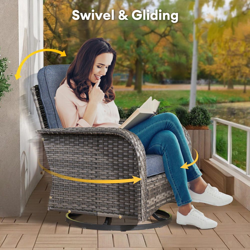 HOMLUX 6-Piece Patio Conversation Set in Denim Blue, , large