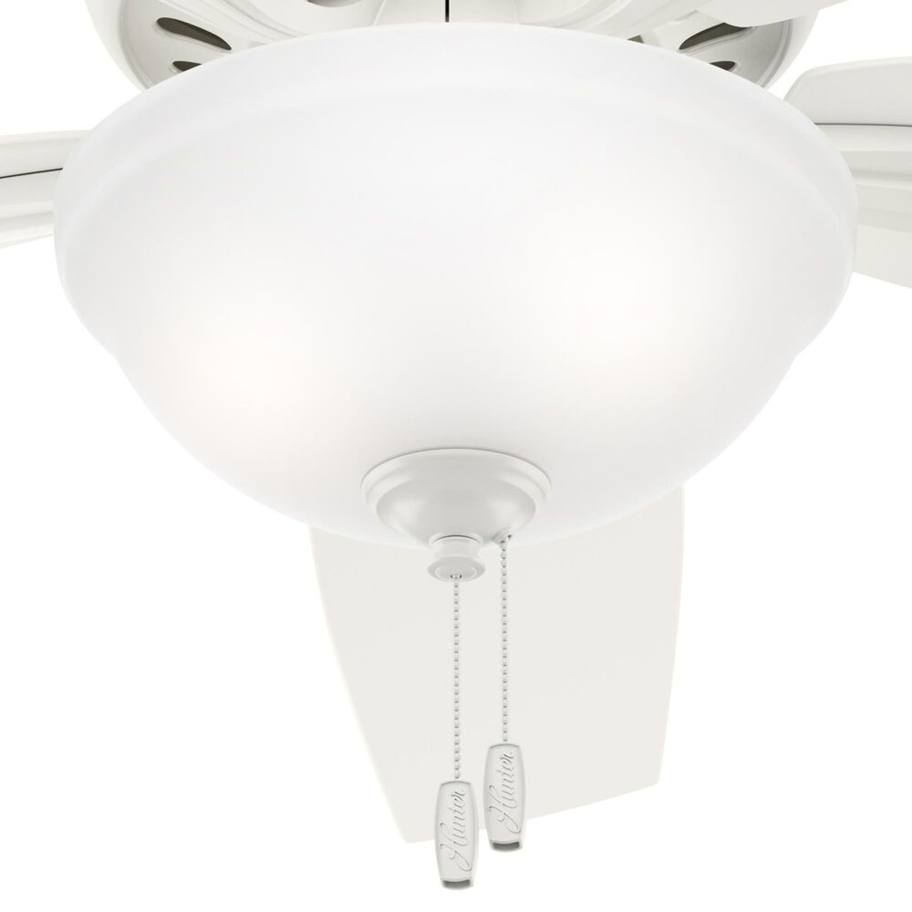 Hunter Newsome Low Profile 52&quot; Ceiling Fan with Lights in Fresh White, , large