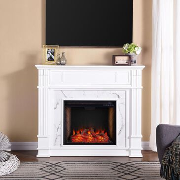 Southern Enterprises Gadia Alexa Enabled Smart Media Fireplace in White, , large