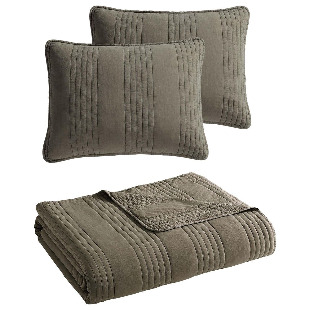 Hallmart Collectibles Sierra 3-Piece King Coverlet Set in Olive, , large