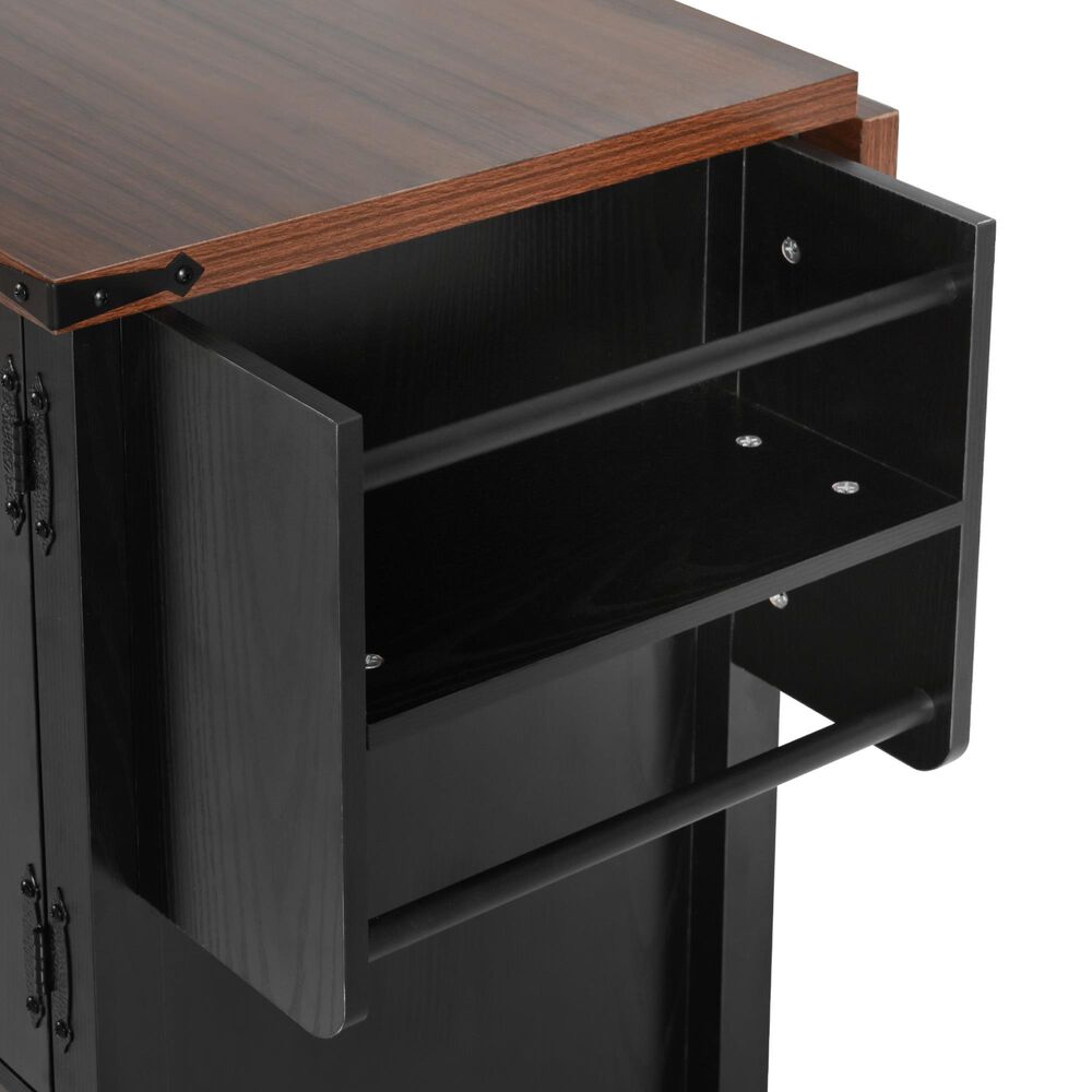 HOMLUX 54" Kitchen Island with Drop Leaf in Black, , large