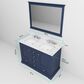 Lexora Home Dukes 48" Double Bathroom Vanity in Navy Blue with 2 cm White Cultured Marble Top and Rectangular Sinks, , large
