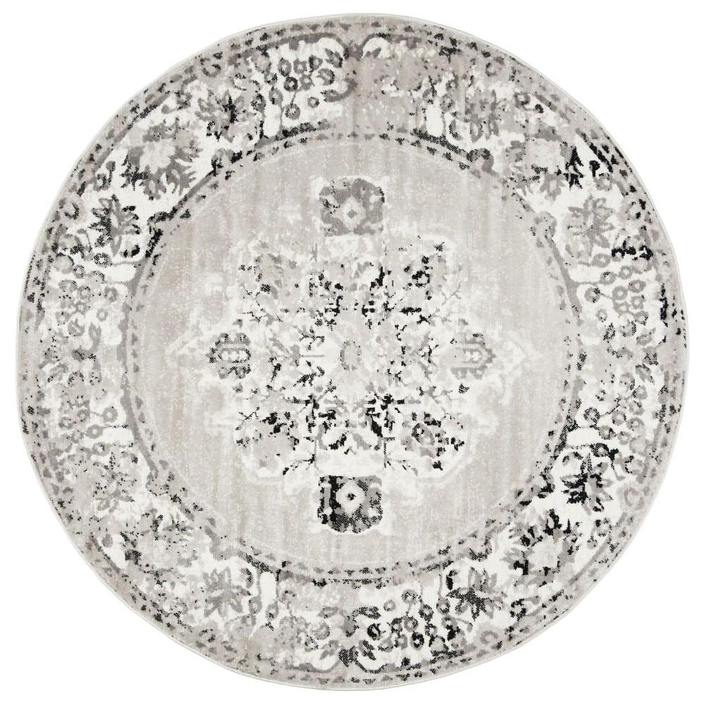 Safavieh Skyler SKY169K 6"7" Round Grey and Ivory Area Rug, , large