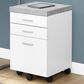 Monarch Specialties 3-Drawer Filling Cabinet in White, Grey and Black, , large