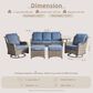 HOMLUX 6-Piece Outdoor Sofa Set in Denim Blue, , large