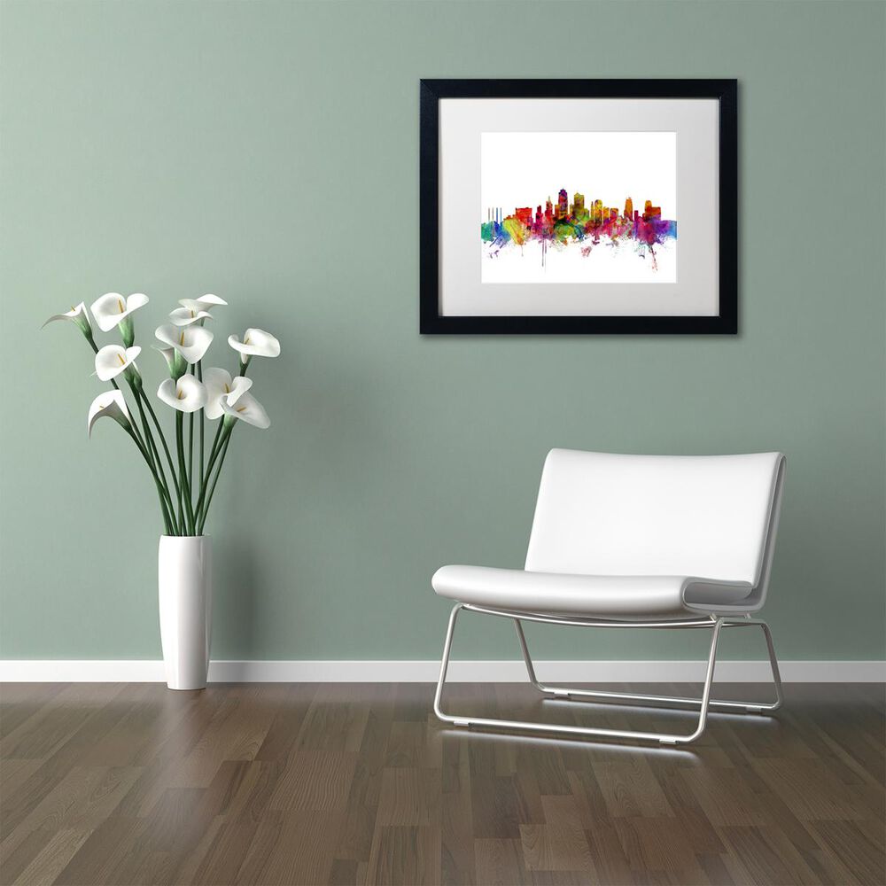 Timberlake Michael Tompsett &#39;Kansas City Skyline&#39; Matted Framed Art, , large