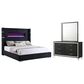Coaster Tisdall and Lucia 3-Piece Eastern King Bedroom Set in Black and Chrome, , large