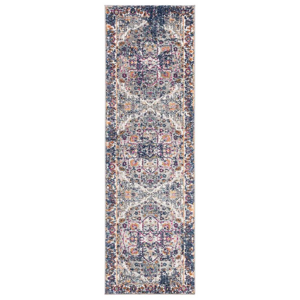 Safavieh Evoke EVK275G 2"2" x 7" Grey and Navy Runner, , large