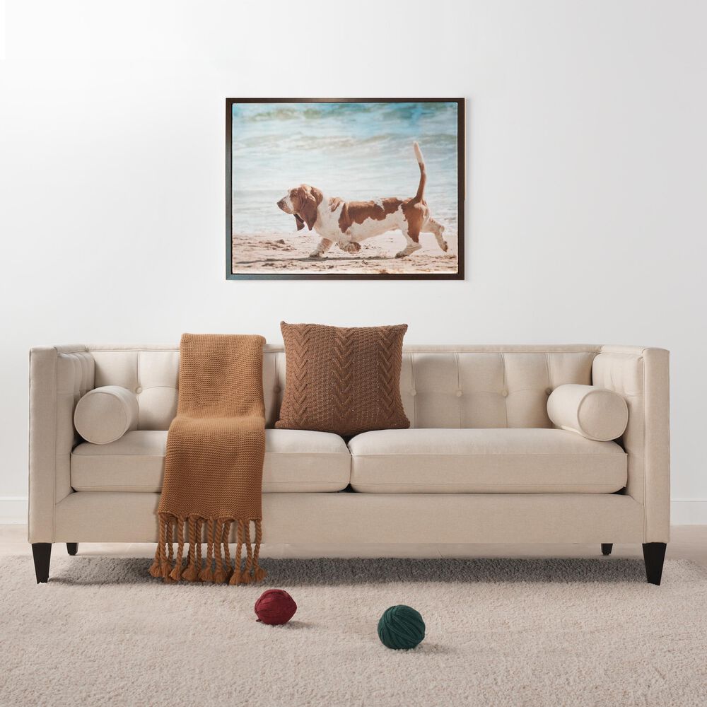 Jennifer Taylor Home Jack Tufted Tuxedo Sofa in Sky Neutral Velvet NFM