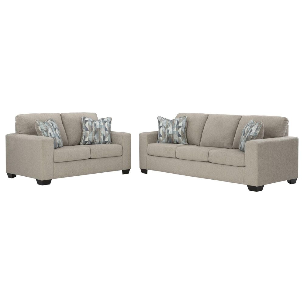 Ashley Deltona Stationary Sofa and Loveseat Set in Parchment, , large