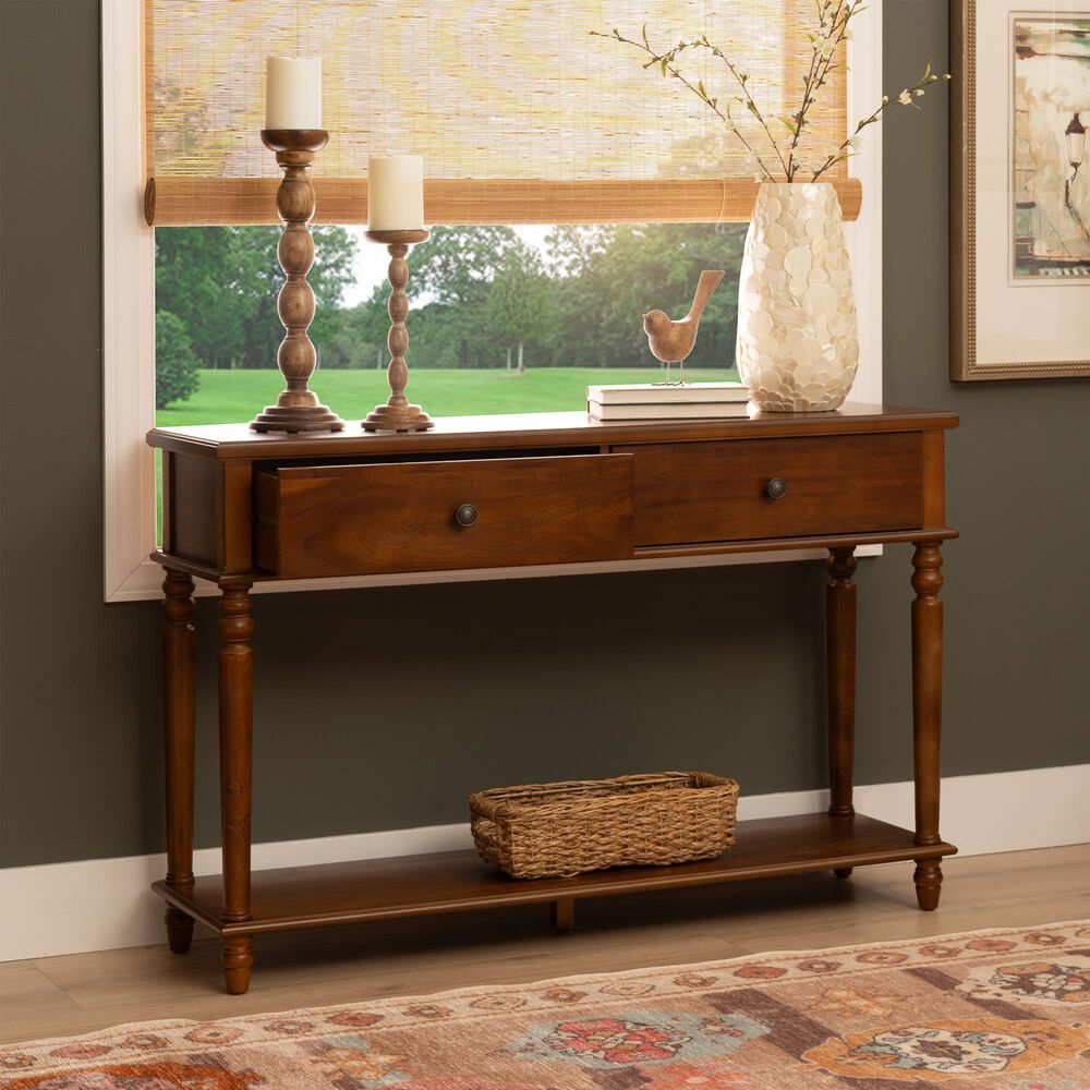 Linon Home Decor Mcghie Console Table in Hazelnut Brown, , large