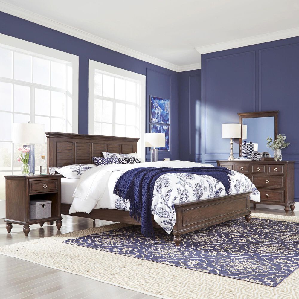 Homestyles Southport 4-Piece King Bed Set in Distressed Oak, , large