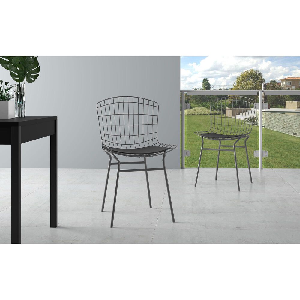 Dayton Madeline 2-Piece Chair with Seat Cushion Set in Charcoal Grey/Black, , large