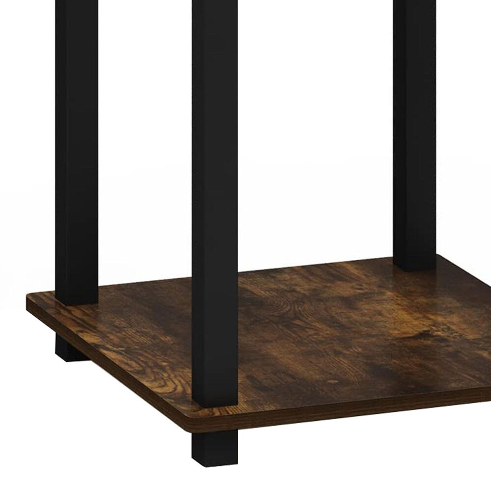 HOMLUX 2-Tier End Table in Amber Pine and Black (Set of 2), , large