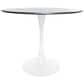Leisuremod LeisureMod Bristol Mid-Century Modern Round Dining Table with Wood Top and Iron Pedestal Base with Gloss Finish for Kitchen and Dining Room, , large